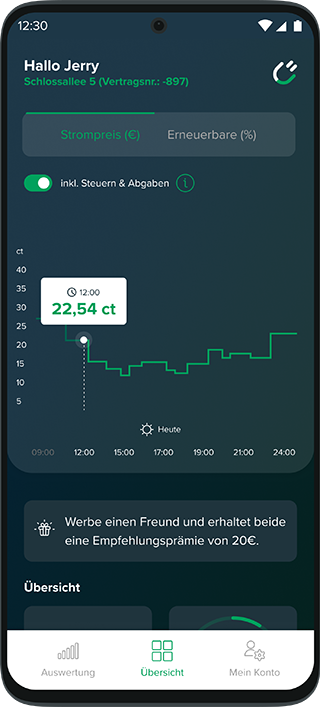 Rabot Charge App zeigt dynamischen Stromtarif und Verbrauch